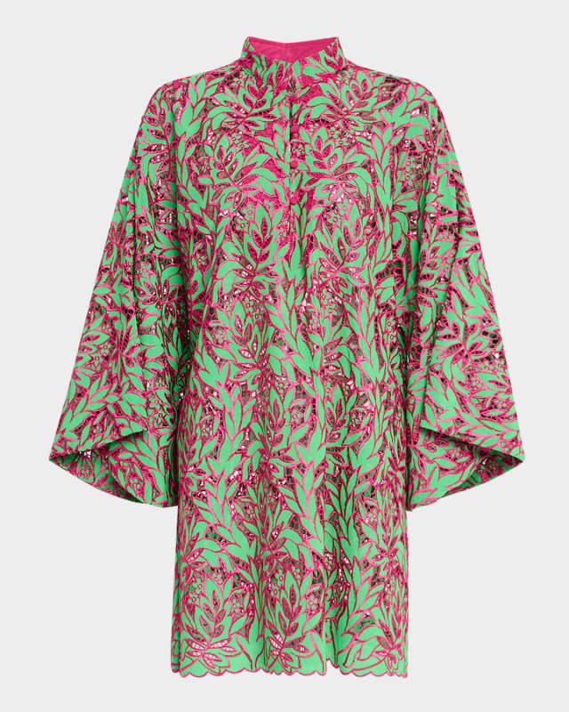 Sprouting Petals Cutwork Mini Caftan